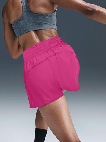 Womens Athletic Shorts High Waisted Elastic Sporty Liner Short Pants Zipper Pockets Female Running Gym Track Workout in Saudi Arabia