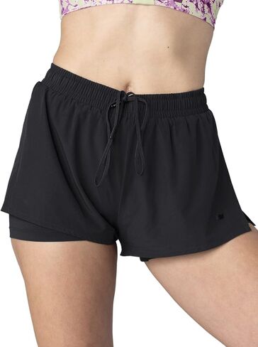 SHEFIT شورت الجري 2 في 1 للنساء، شورت متوسط ​​إلى عالي الخصر مع طبقة خارجية فضفاضة in Kuwait