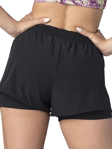 SHEFIT شورت الجري 2 في 1 للنساء، شورت متوسط ​​إلى عالي الخصر مع طبقة خارجية فضفاضة in Kuwait