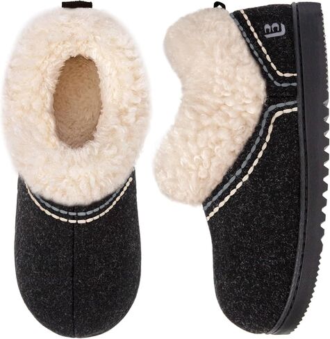 LongBay Women's Cozy Bootie Slippers Memory Foam Warm House Shoes with Fluffy Collar Non-Slip Indoor Outdoor in Saudi Arabia