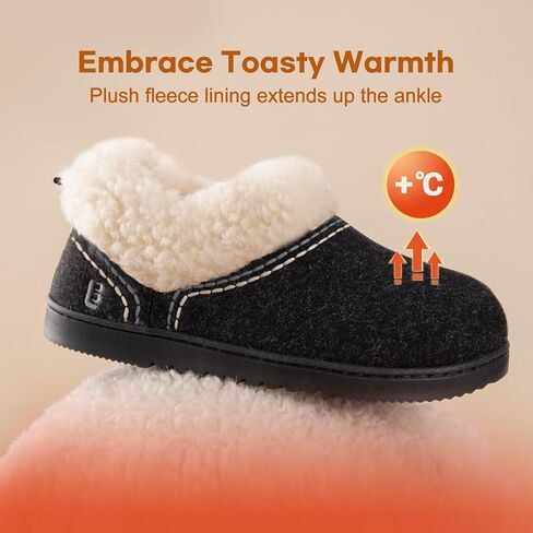 LongBay Women's Cozy Bootie Slippers Memory Foam Warm House Shoes with Fluffy Collar Non-Slip Indoor Outdoor in Saudi Arabia