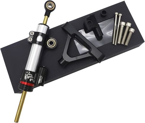 For Kawasaki ZX10R 04-05 Racing Motorcycle CNC Steering Damper Stabilizer Buffer Control Bar With Mounting Bracket Kit Full (Color : 3, Size : One size) in Saudi Arabia