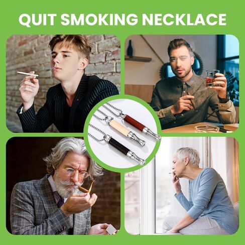 Breathing Necklace to Quit Smoking, Wood Breathing Necklace for Anxiety, Stress Relief, Stop Smoking, Includes Replaceable Unscented Cotton Filters in Saudi Arabia