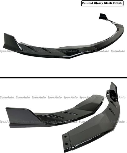 FITS 2020-2024 TOYOTA COROLLA SEDAN LE/XLE GLOSSY BLACK V STYLE FRONT BUMPER LIP SPLITTER in Saudi Arabia