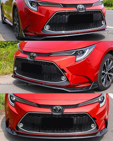 FITS 2020-2024 TOYOTA COROLLA SEDAN LE/XLE GLOSSY BLACK V STYLE FRONT BUMPER LIP SPLITTER in Saudi Arabia