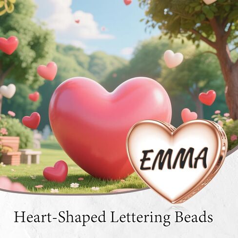 LONAGO Personalized Photo Charms 925 Sterling Silver for Bracelets, Customized Engraved Name Round & Heart Shape Bead Charm, Snake Bracelet Compatible Gift for Women Mom in Saudi Arabia