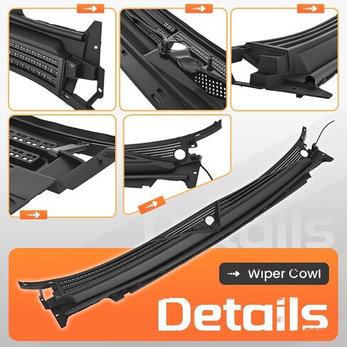 Windshield Wiper Cowl Panel Grille Compatible with 2007-2014 Cadillac Escalade/Chevy Chevrolet Avalanche Suburban Tahoe/GMC Yukon Replacement for 25872303 Front Center Air Inlet Window Cover in Saudi Arabia