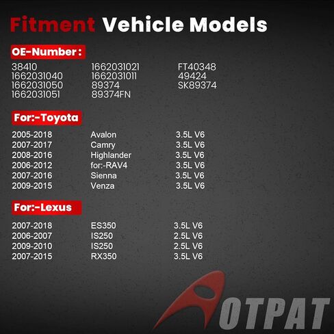 مجموعة شداد الحزام مع بكرة مناسبة لـ: -Toyota Camry 2007-2017، Highlander 2008-2016، لـ: -RAV4 2006-2012 لـ: -Lexus ES350 2007-2018، IS250 2006-2010، RX350 2007-2015 استبدال OE # 38410 in Saudi Arabia