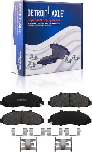 محور ديترويت - مجموعة فرامل أمامية رباعية الدفع لسيارة 1997-2003 Ford F-150 5 Lug 1998 1999 2000 2001 2002، دوارات فرامل قرصية محفورة ومشقوقة وسادات فرامل سيراميك بديلة للفرامل والدوارات in Saudi Arabia