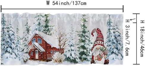 Blue Leaf Kitchen Curtain Valance for Windows , Watercolor Eucalyptus Botanical Leaves and Branches Vine Plant Small Curtains Over Sink Short Window Treatment for Bathroom Cafe Home Decor，54" X 18" in Kuwait