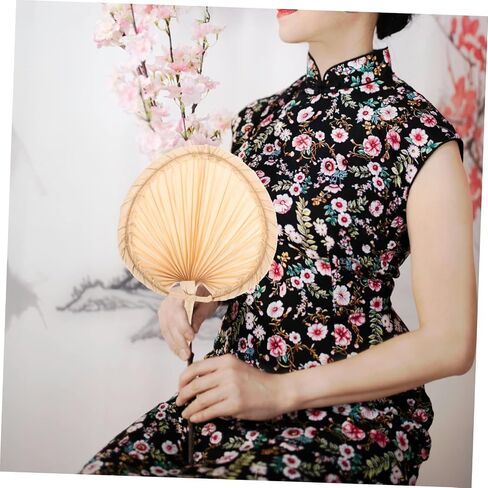 ERINGOGO Rattan Hand Fan Foldable Large Old Fashioned Hand Held Fan for Summer Cooling in Saudi Arabia