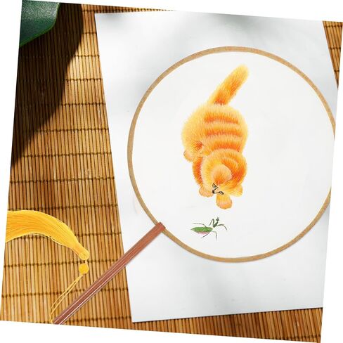 NOLITOY التطريز القط نمط مروحة محمولة على الوجهين خمر الصينية المستديرة ديكور رائعتين لحفلات الزفاف والمرح in Kuwait