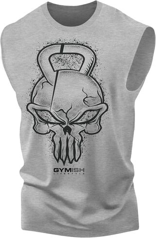 D R DETROIT REBELS Gym Reaper Muscle Mens Workout Tank Tops, Sleeveless Skull Graphics Athletic Tank Top in Saudi Arabia