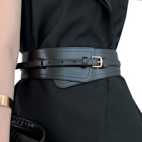 Leather belt women's leather layer cowhide wide needle buckle dual-purpose waist seal for dress in Kuwait