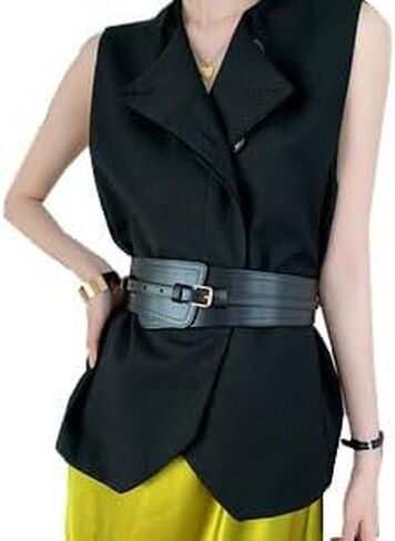 Leather belt women's leather layer cowhide wide needle buckle dual-purpose waist seal for dress in Kuwait
