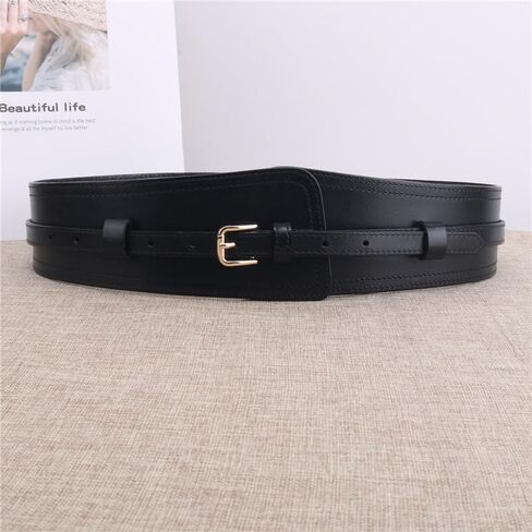 Leather belt women's leather layer cowhide wide needle buckle dual-purpose waist seal for dress in Kuwait