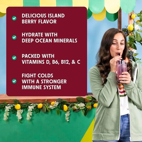 مناعة + مشروب إلكتروليت للترطيب | عبوات ترطيب لدعم المناعة من نبات البلسان والزنك | فيتامين سي 1000 مجم | مكمل دعم المناعة | الطوارئ بلسانهم فيتامين C والزنك in Kuwait