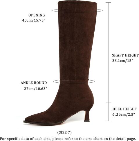 Kitten Heel Knee High Boots Women-Pointed Toe Faux Leather Stiletto Side Zipper Long Tall Dress Boot in Kuwait