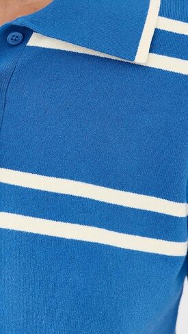 قميص بولو مخطط بأكمام قصيرة للسيدات من State & Lake in Kuwait