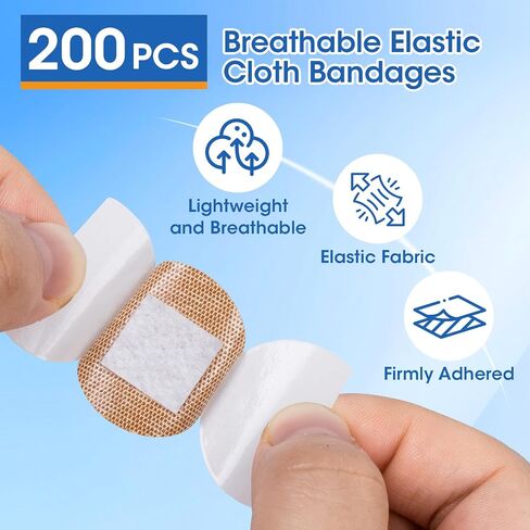 CXYARY 400PCS Round Bandages, Fabric Bandage ＆ Waterproof Bandage Latex Free Used for Emergency Treatment and Skin Wound Care, Circle Bandages Suitable for Small Wounds in Kuwait