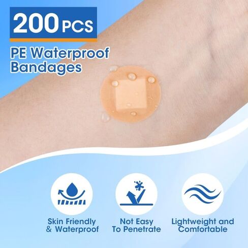 CXYARY 400PCS Round Bandages, Fabric Bandage ＆ Waterproof Bandage Latex Free Used for Emergency Treatment and Skin Wound Care, Circle Bandages Suitable for Small Wounds in Kuwait