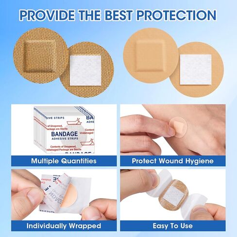 CXYARY 400PCS Round Bandages, Fabric Bandage ＆ Waterproof Bandage Latex Free Used for Emergency Treatment and Skin Wound Care, Circle Bandages Suitable for Small Wounds in Kuwait