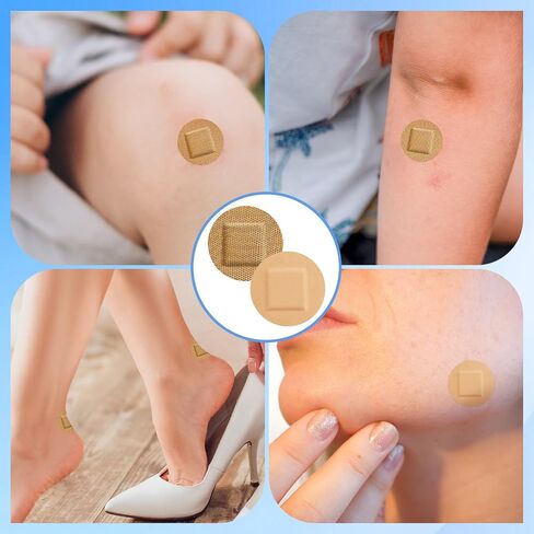 CXYARY 400PCS Round Bandages, Fabric Bandage ＆ Waterproof Bandage Latex Free Used for Emergency Treatment and Skin Wound Care, Circle Bandages Suitable for Small Wounds in Kuwait