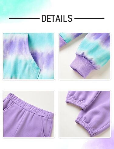 Girls Clothes Kids Sweatsuit Set Tie Dye Hoodie Sweatshirt and Fleece Lined Sweatpants Girls Outfits Size 6-14 in Saudi Arabia