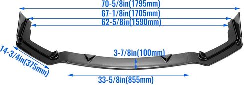 ECOTRIC Front Bumper Lip Spoiler Compatible with 2014-2017 Infiniti Q50 Sport 3Pcs Lower Splitter Air Dam Diffuser Air Chin Body Kit Carbon Fiber Color Printing in Saudi Arabia