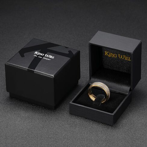 King Will Men's Tungsten Carbide Ring with Steel Rope Inlay | 8mm Comfort Fit Wedding Band, Sizes 7-12 | Scratch-Resistant in Saudi Arabia