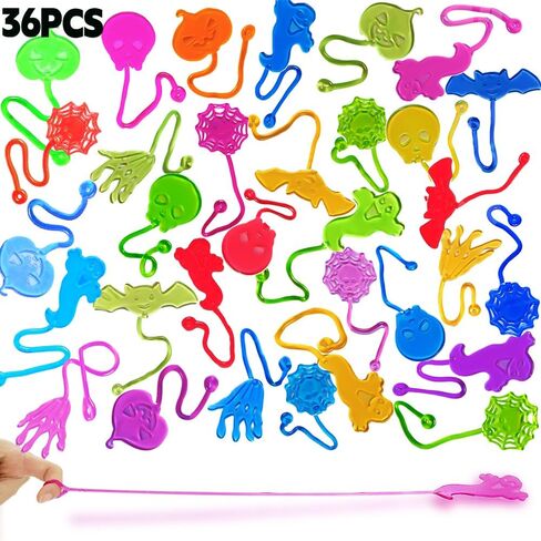 CHHOEAV 36 Pack Easter Sticky Hands Toys, Easter Theme Styles Stretchy Toys Easter Basket Stuffers, Easter Egg Fillers, Party Favors Gifts for Kids Boys Girls in Saudi Arabia