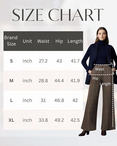 OctMoon Women's High Waisted Wide Leg Palazzo Pants – Long Striped Trousers for Tall Women – Flowy Extra Long Plaid Pants in Saudi Arabia