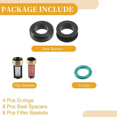Fuel Injector Seal O Ring - Car O-Ring Rebuild Repair Kit - for Yamaha NBR Rubber Black - 8 Sets in Saudi Arabia
