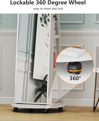 61" Full Length Mirror Jewelry Cabinet with Storage – Rotating, Lockable Jewelry Armoire with Velvet Lining, Standing Organizer for Women – Ideal Gift for Jewelry Storage & Display, Black in Saudi Arabia