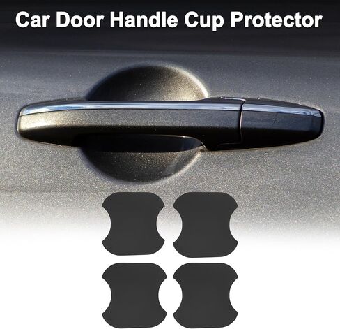Car Magnet Car Door Handle Scratch Protector 91x93mm Anti-Scratches| Door Handle Protective Film Matte Black 4 Pcs in Saudi Arabia