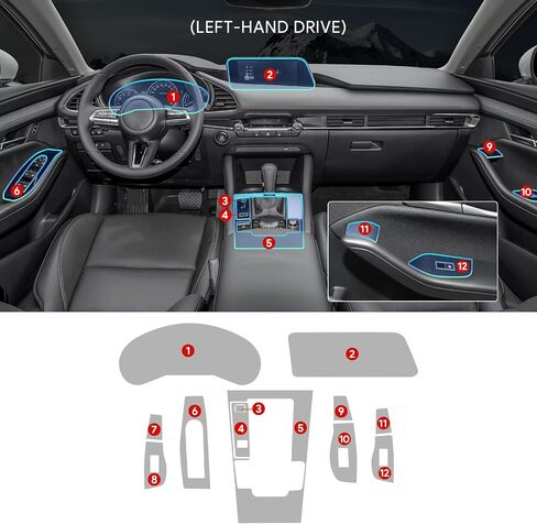 for Mazda 3 Enclave 2019-2024 Precut Car Paint Protective Film 8.5Mil TPU PPF HD Film Scratch Protector Interior Accessories (Gearshift Two Button) in Saudi Arabia