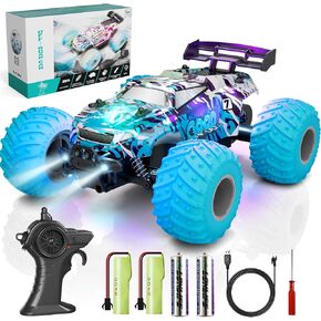Remote Control Car for Kids RC Truck Cars for Adults Boys Ages 4-7 8-12 Toddler Radio Controlled Car with LED Lights,20KMH,40Mins,Ready to Play,2.4Ghz in Saudi Arabia