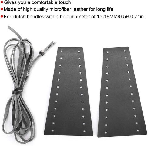 Qiilu Black Leather Motorcycle Brake Clutch Covers, 2pcs Motorcycle Lever Covers 15-18MM/0.59-0.71in Fringe Fit for/Suzuki in Saudi Arabia