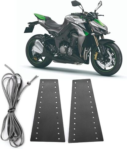Qiilu Black Leather Motorcycle Brake Clutch Covers, 2pcs Motorcycle Lever Covers 15-18MM/0.59-0.71in Fringe Fit for/Suzuki in Saudi Arabia