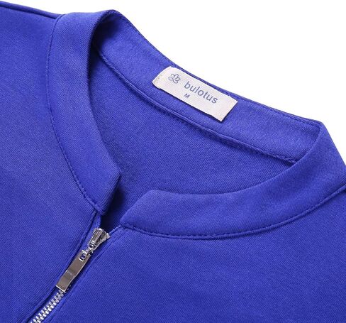 Bulotus Women's Zip Front V-Neck Short Sleeve Work Casual Top Blouse Shirt (Solid and Plaid) in Kuwait