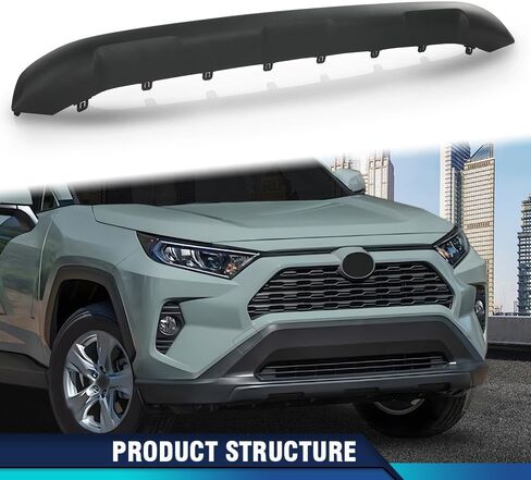 PIT66 Front Bumper Lower Valance Skid Plate Board Guard Compatible with Toyota Rav4 2019-2023 527110R080B0 TO1095212 Silver in Saudi Arabia