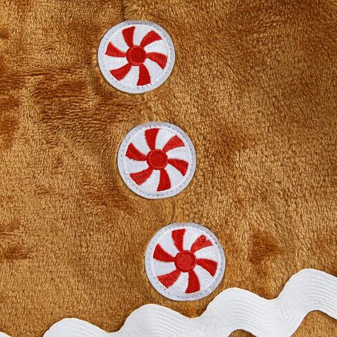 Baby Gingerbread Costume Infant Toddler Christmas Outfit Fleece Romper Ginger Bread Man Jumpsuit With Hat Gloves in Saudi Arabia