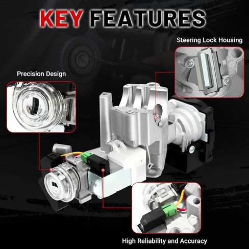 Ignition Switch Lock Cylinder with 2 Keys Without Chip Replacement for Honda Accord 2013 2014 2015 2016 2017 2.0L 2.4L 3.5L Replace 39730-T2A-A0 in Saudi Arabia