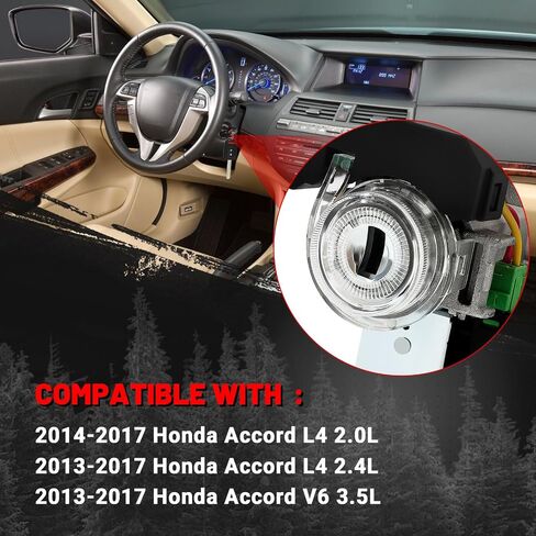 Ignition Switch Lock Cylinder with 2 Keys Without Chip Replacement for Honda Accord 2013 2014 2015 2016 2017 2.0L 2.4L 3.5L Replace 39730-T2A-A0 in Saudi Arabia