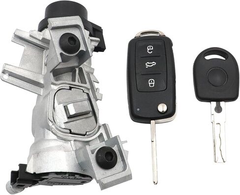 SecosAutoparts Ignition Lock Cylinder with Keys Fit for Volkswagen Tiguan 2009-2011 Jetta 2011-2018 Golf 2004-2011 Eos 2007-2011 Fit for Audi A3 2003-2013 TT 2007-2010# K0905851B ILA920 in Saudi Arabia