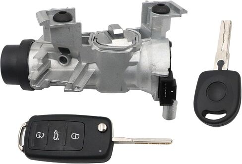 SecosAutoparts Ignition Lock Cylinder with Keys Fit for Volkswagen Tiguan 2009-2011 Jetta 2011-2018 Golf 2004-2011 Eos 2007-2011 Fit for Audi A3 2003-2013 TT 2007-2010# K0905851B ILA920 in Saudi Arabia