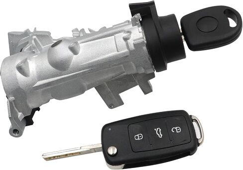 SecosAutoparts Ignition Lock Cylinder with Keys Fit for Volkswagen Tiguan 2009-2011 Jetta 2011-2018 Golf 2004-2011 Eos 2007-2011 Fit for Audi A3 2003-2013 TT 2007-2010# K0905851B ILA920 in Saudi Arabia