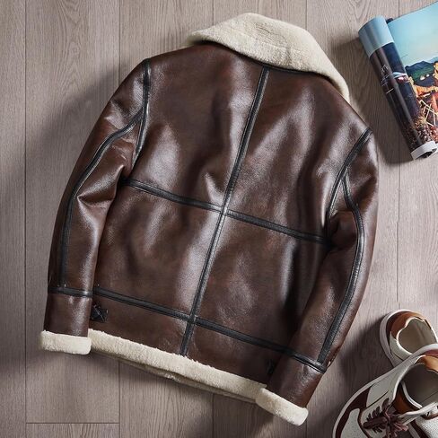 Men Brown Leather Jacket Motorcycle Bomber Coat Cosplay Costume Winter Coat Outfit XS-XXL in Saudi Arabia