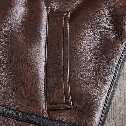Men Brown Leather Jacket Motorcycle Bomber Coat Cosplay Costume Winter Coat Outfit XS-XXL in Saudi Arabia