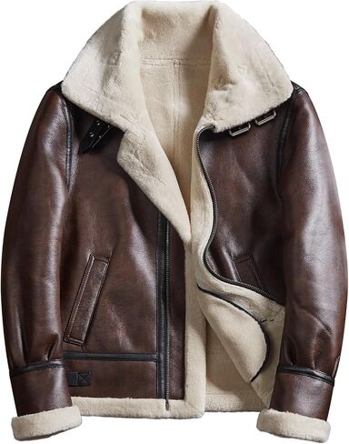 Men Brown Leather Jacket Motorcycle Bomber Coat Cosplay Costume Winter Coat Outfit XS-XXL in Saudi Arabia